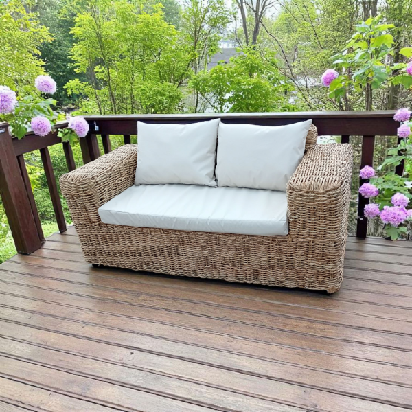 2 seater wicker sofa